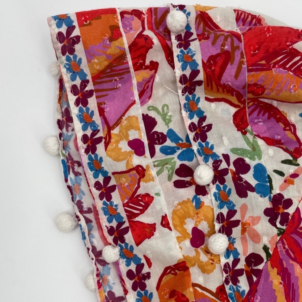 FARM Rio Multicolor Floral Puff-Sleeve Peasant Blouse with Banana Design - Picture 13 of 14